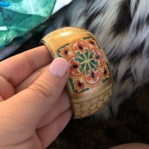 Gold rustic cuff bracelet